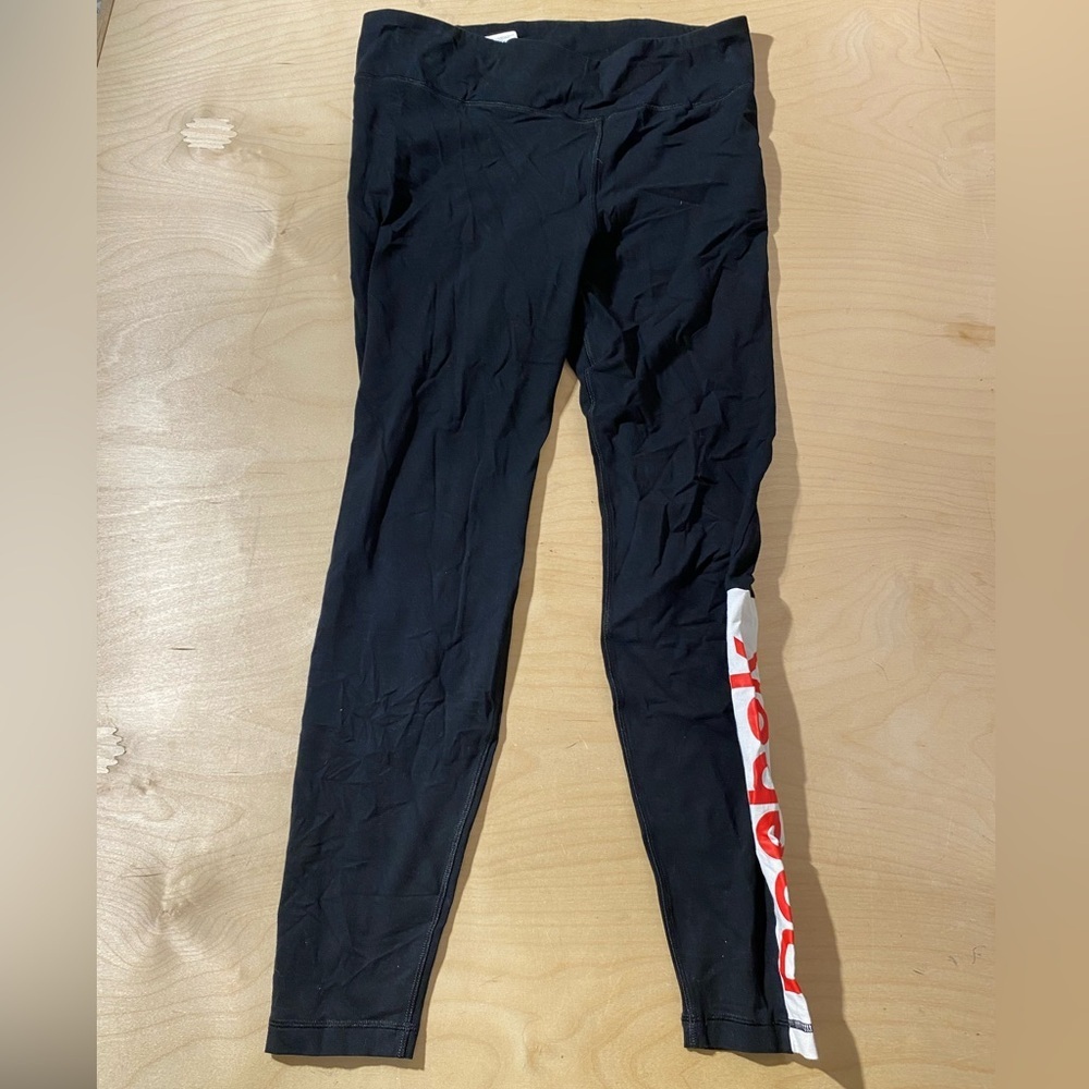 Reebok Black Leggings with Red Logo XL (OC)